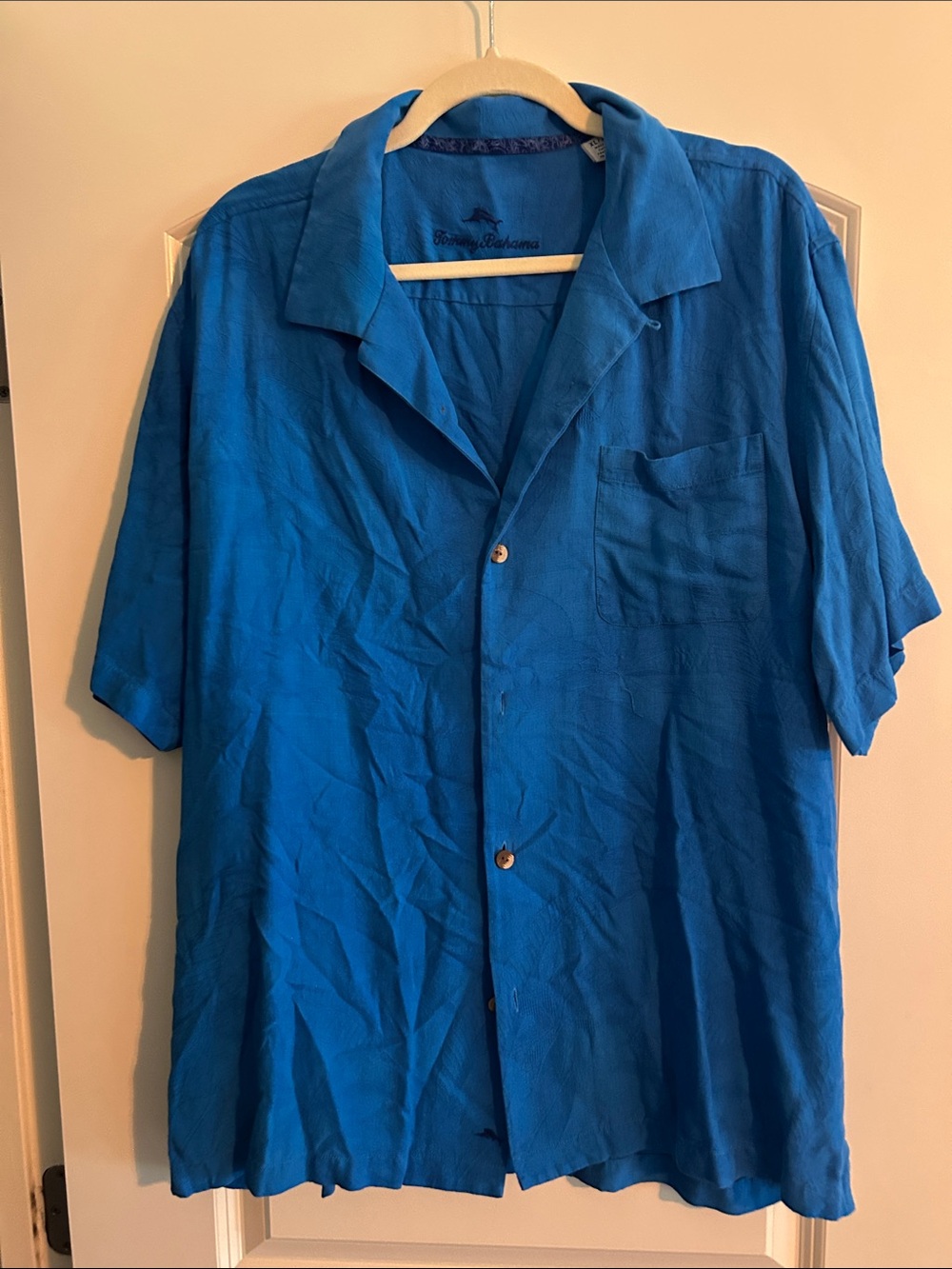 Tommy Bahama Royal Blue Short-Sleeve Camp Shirt